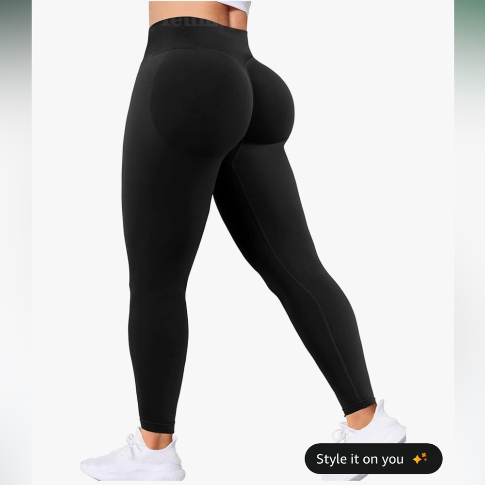 Black Scrunch Butt, Butt Lifting Women's Leggings